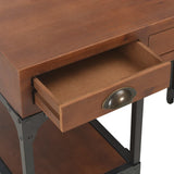 Desk with 3 Drawers 110x50x78 cm Solid Fir Wood - Close-Up Angle