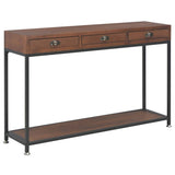 Console Table with 3 Drawers 120x30x76 cm Solid Fir Wood