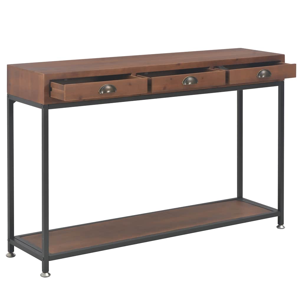 Console Table with 3 Drawers 120x30x76 cm Solid Fir Wood