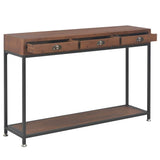 Console Table with 3 Drawers 120x30x76 cm Solid Fir Wood