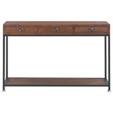 Console Table with 3 Drawers 120x30x76 cm Solid Fir Wood - Side View