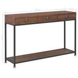 Console Table with 3 Drawers 120x30x76 cm Solid Fir Wood