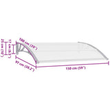 Door Canopy Grey 150x100 cm PC - Low Angle