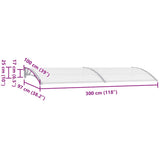 Door Canopy Grey 300x100 cm PC - Low Angle