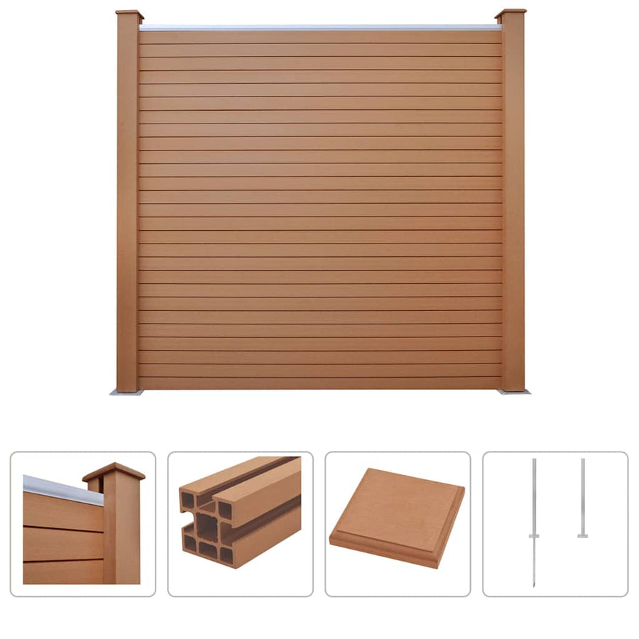 Garden Fence WPC 183x187 cm Brown