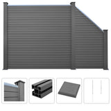 WPC Fence Set 1 Square + 1 Slanted 277x187 cm Grey