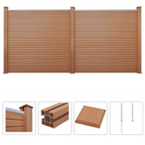 WPC Fence Set 2 Square 357x187 cm Brown
