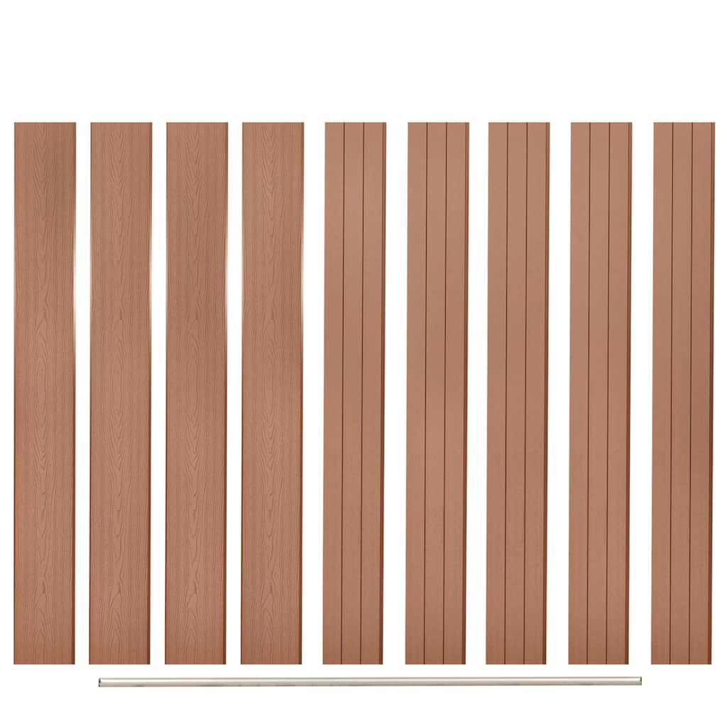 WPC Fence Set 2 Square 357x187 cm Brown