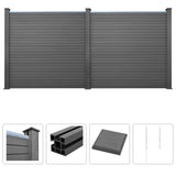 WPC Fence Set 2 Square 357x187 cm Grey