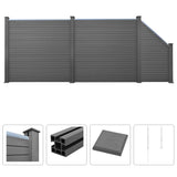 WPC Fence Set 2 Square + 1 Slanted 451x187 cm Grey