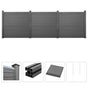 WPC Fence Set 3 Square 531x187 cm Grey