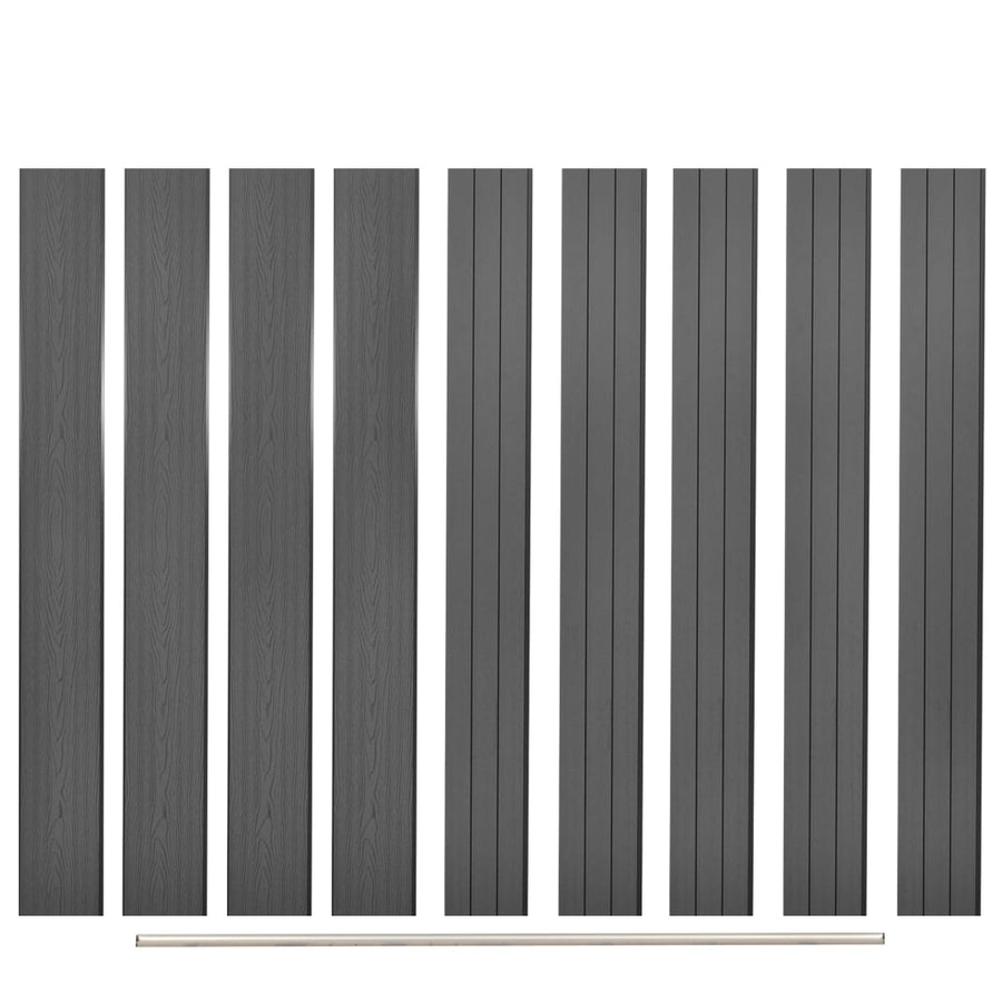WPC Fence Set 3 Square 531x187 cm Grey