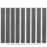 WPC Fence Set 4 Square 705x187 cm Grey - Side View