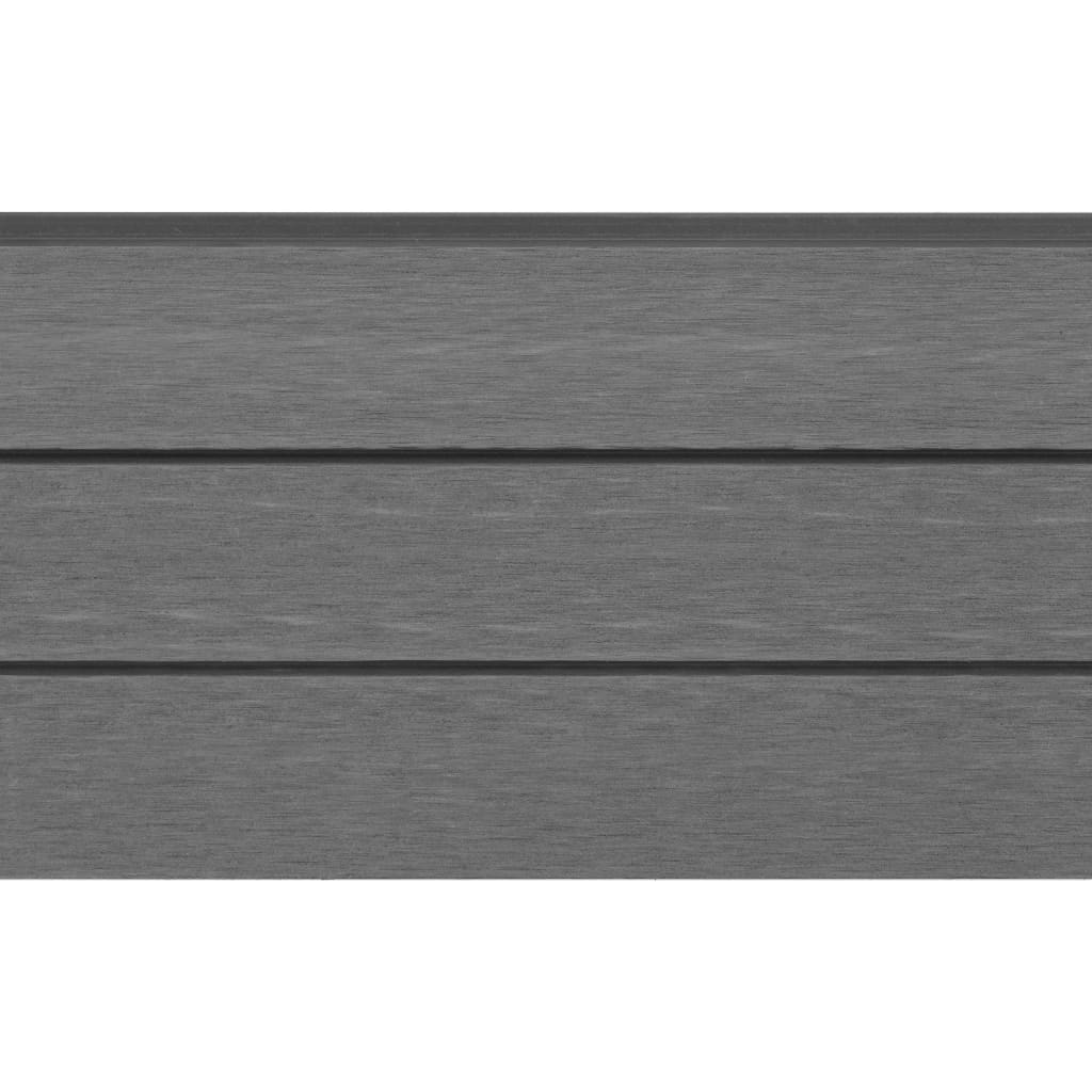 WPC Fence Set 4 Square 705x187 cm Grey