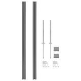 WPC Fence Set 4 Square 705x187 cm Grey