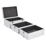 Make-up Case 37x24x40 cm Silver Aluminium - Rear View