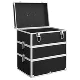 Make-up Case 37x24x40 cm Black Aluminium - Top-Down View