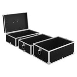Make-up Case 37x24x40 cm Black Aluminium - Rear View