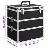Make-up Case 37x24x40 cm Black Aluminium - Extra Image