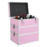 Make-up Case 37x24x40 cm Pink Aluminium - Front View