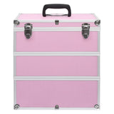 Make-up Case 37x24x40 cm Pink Aluminium - Side View