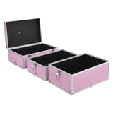 Make-up Case 37x24x40 cm Pink Aluminium - Rear View