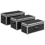 Storage Cases 3 pcs Black Aluminium - Front View
