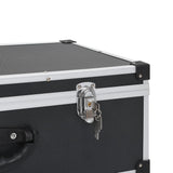 CD Case for 80 CDs Aluminium ABS Black - Low Angle