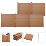 WPC Fence Set 5 Square 879x187 cm Brown