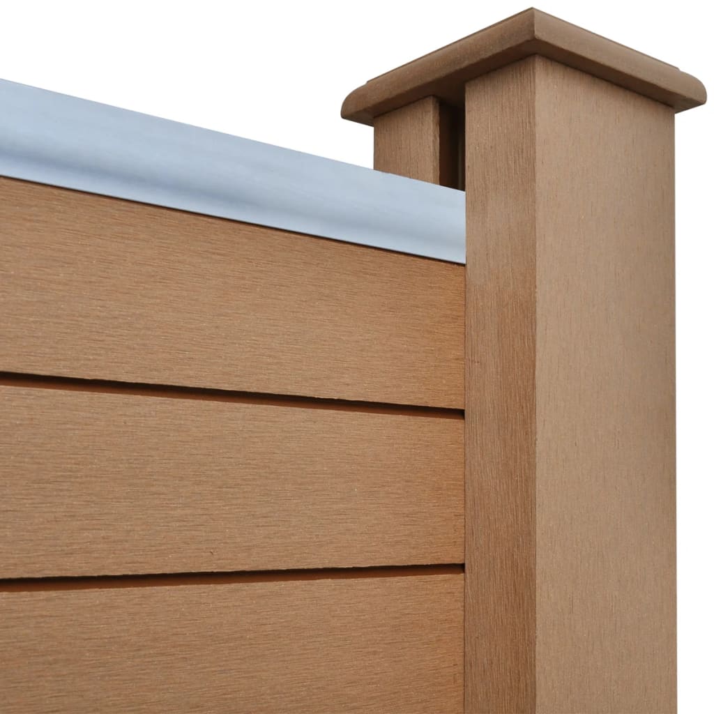 WPC Fence Set 5 Square 879x187 cm Brown