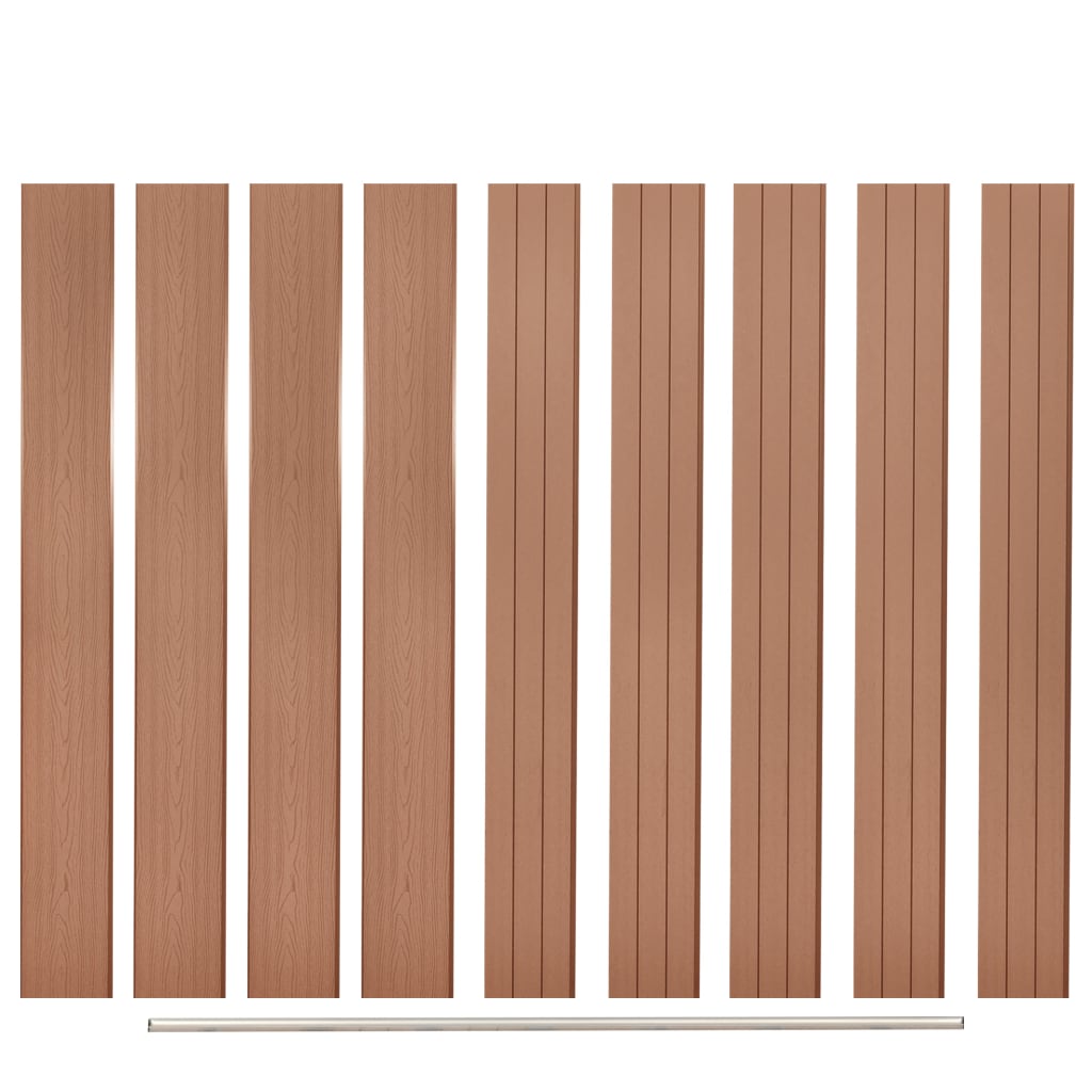 WPC Fence Set 5 Square 879x187 cm Brown