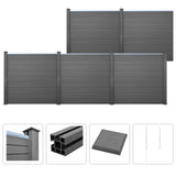 WPC Fence Set 5 Square 879x187 cm Grey