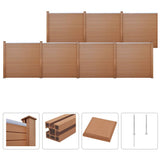 WPC Fence Set 7 Square 1227x187 cm Brown