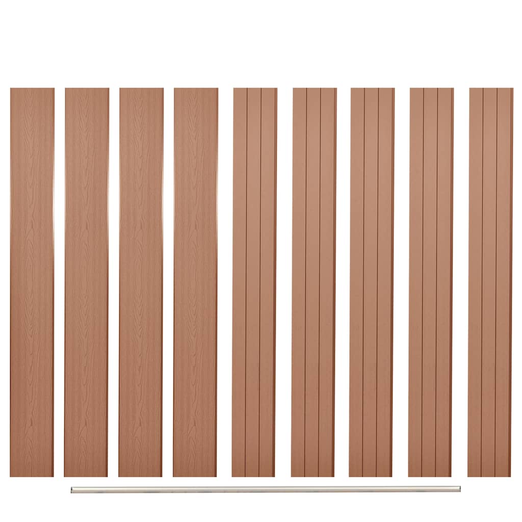 WPC Fence Set 7 Square 1227x187 cm Brown