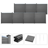 WPC Fence Set 7 Square 1227x187 cm Grey