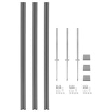 WPC Fence Set 7 Square 1227x187 cm Grey