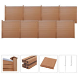 WPC Fence Set 8 Square 1401x187 cm Brown