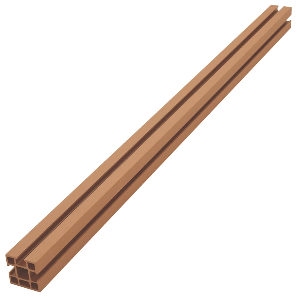 WPC Fence Set 8 Square 1401x187 cm Brown