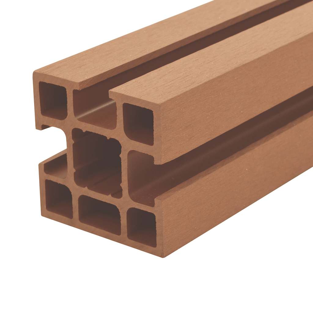 WPC Fence Set 8 Square 1401x187 cm Brown