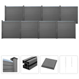 WPC Fence Set 8 Square 1401x187 cm Grey