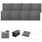 WPC Fence Set 8 Square 1401x187 cm Grey