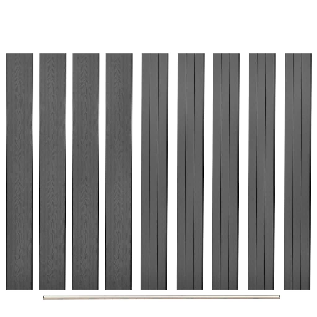 WPC Fence Set 8 Square 1401x187 cm Grey