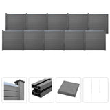 WPC Fence Set 10 Square 1749x187 cm Grey