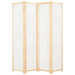 4-Panel Room Divider Cream 160x170x4 cm Fabric