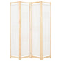 4-Panel Room Divider Cream 160x170x4 cm Fabric