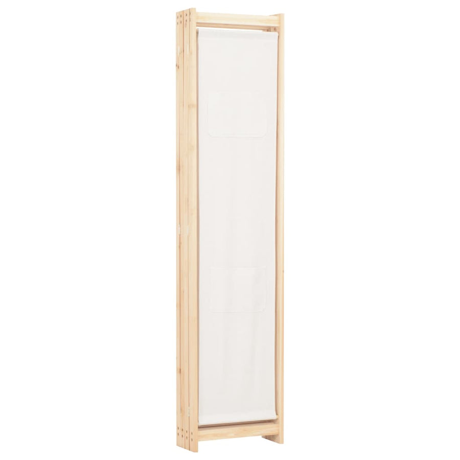 4-Panel Room Divider Cream 160x170x4 cm Fabric