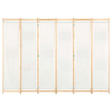 6-Panel Room Divider Cream 240x170x4 cm Fabric