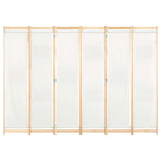 6-Panel Room Divider Cream 240x170x4 cm Fabric