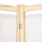 6-Panel Room Divider Cream 240x170x4 cm Fabric - 45-Degree Angle