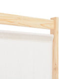 6-Panel Room Divider Cream 240x170x4 cm Fabric - Rear View